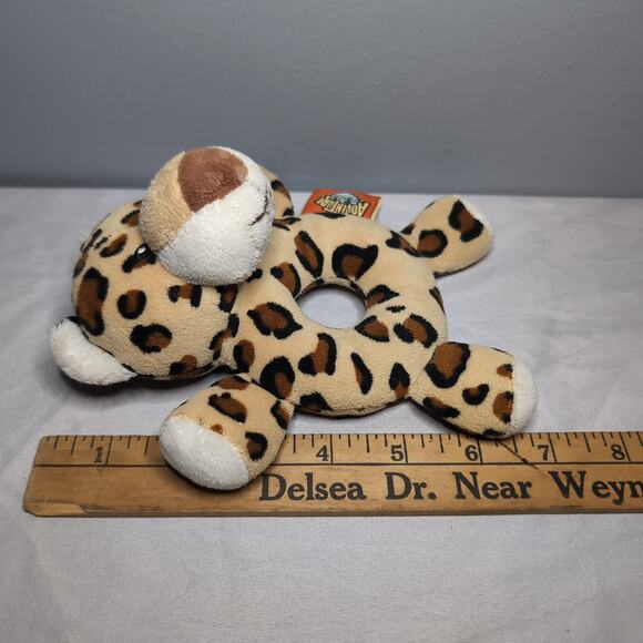 Adventure Planet Gentle Treasures Leopard Plush Rattle Baby Ring - Picture 8 of 9